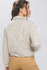 Cream Pleather Puffer Jacket w/ Adjustable Waist - Final Sale