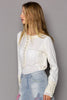 POL - Snap button henley contrast rib long sleeve top - Final Sale