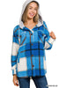 Ocean Blue Flannel Frenzy Hooded Jacket