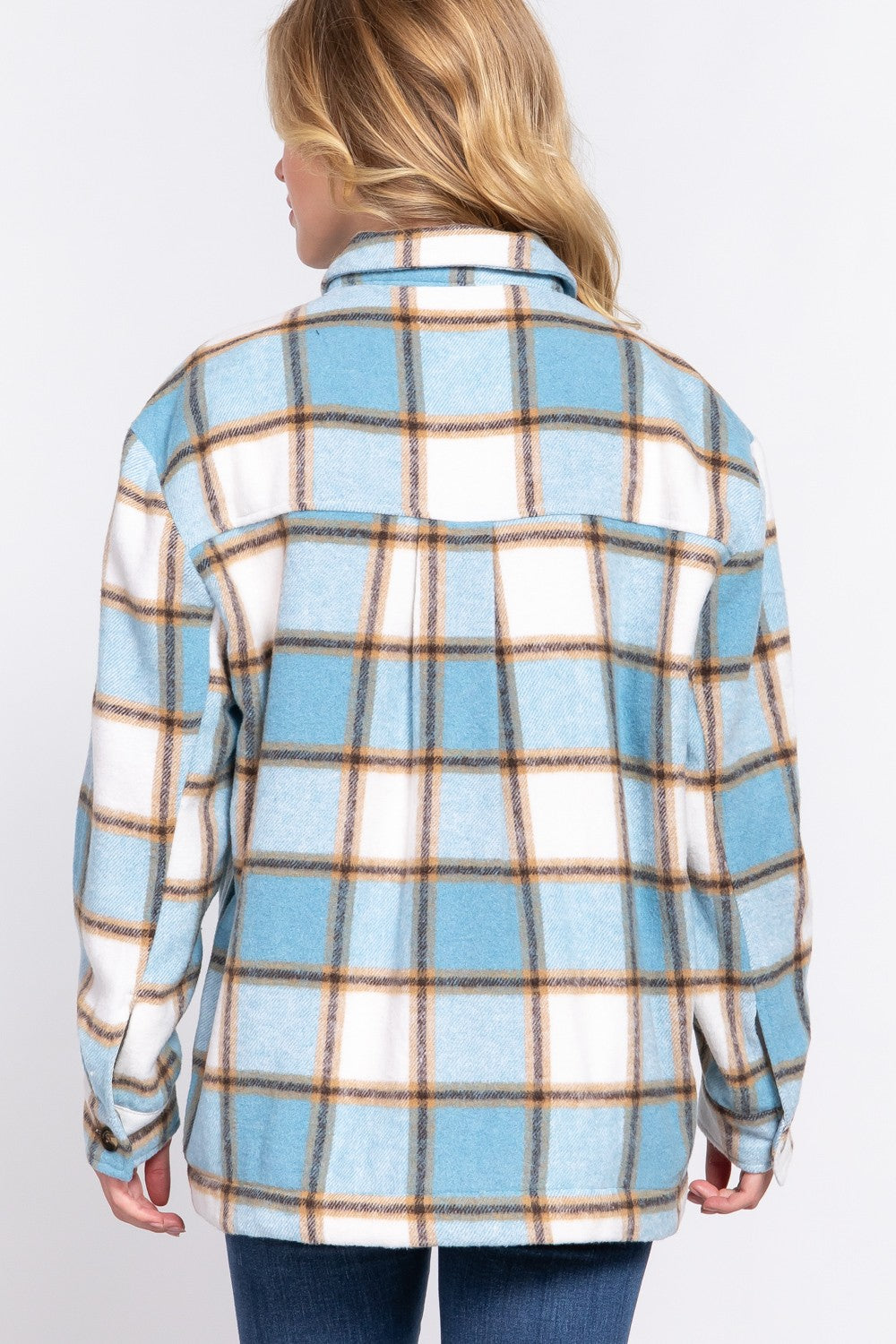 Autumn Skies Faux Fur Plaid Jacket