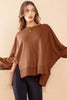 Mocha Solid Hi-Lo Sweatshirt