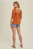 Amber Textured Balloon Sleeve Top