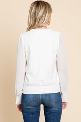 Dreamy White Bubble Sleeve Top