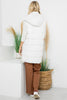 Ivory Long Hooded Puffer Vest - Final Sale