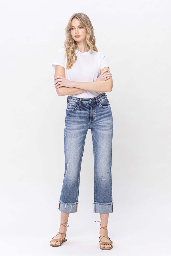 High Rise Straight Denim Jeans | Lovervet by Vervet