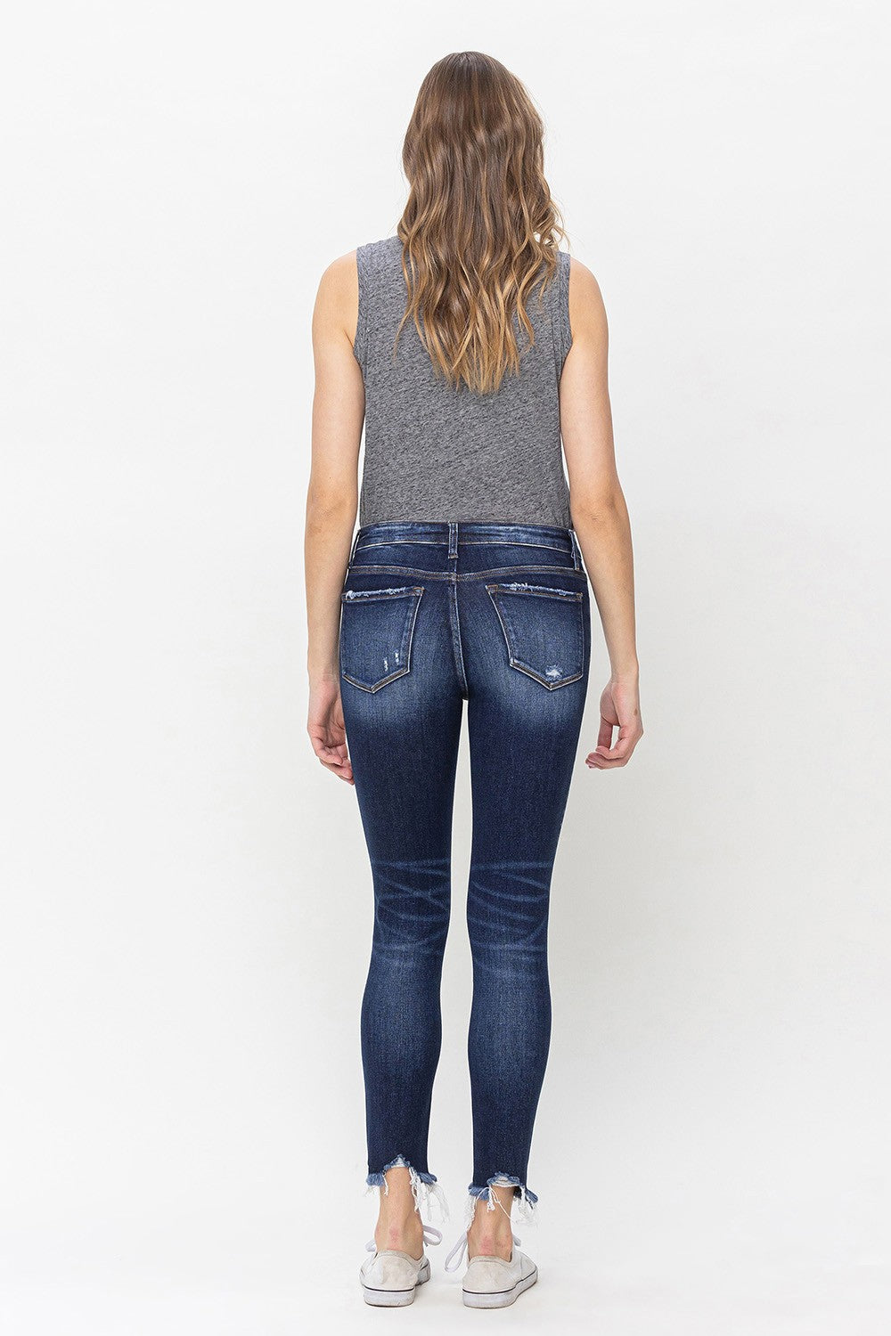 LOVERVET | The Verifiable Mid Rise Raw Hem Skinny Denim Jean