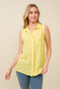 Hi Lo Button Up Sleeveless Collar Top * NEW COLORS*