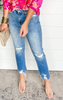 MICA | The Regina High Rise Ankle Straight w/ Side Slit Denim Jeans