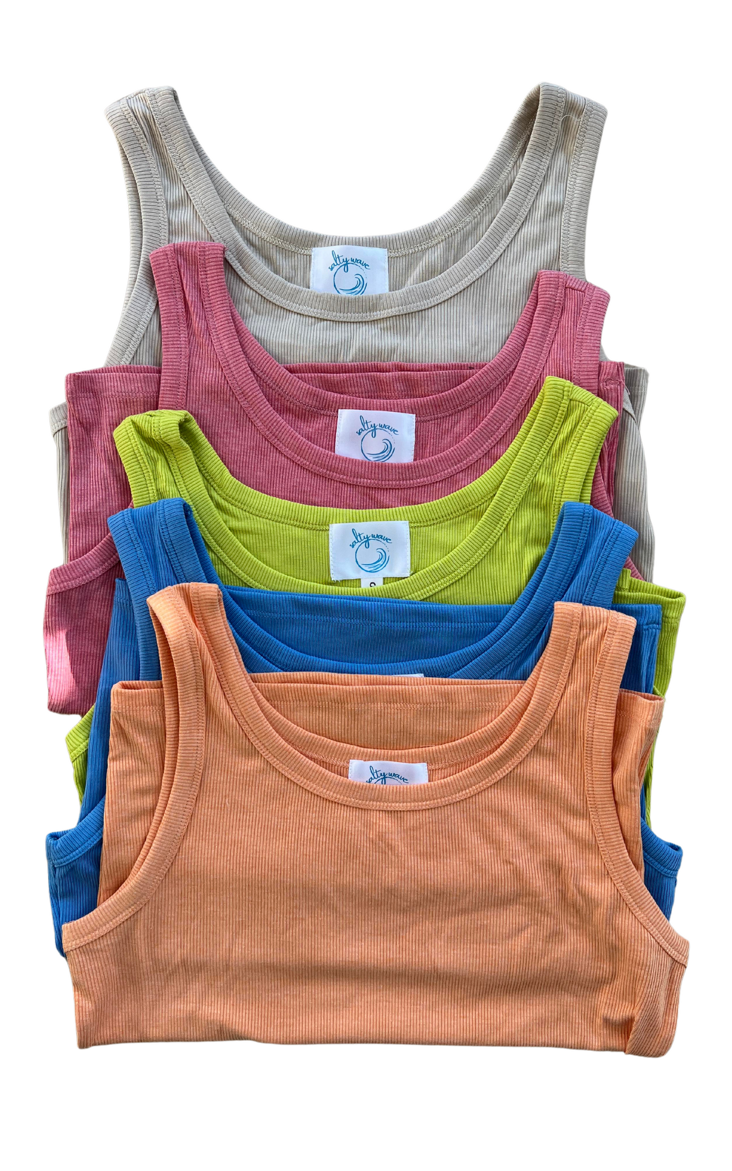 SALTY WAVE Hold Tight Tanks - Coastal Colors