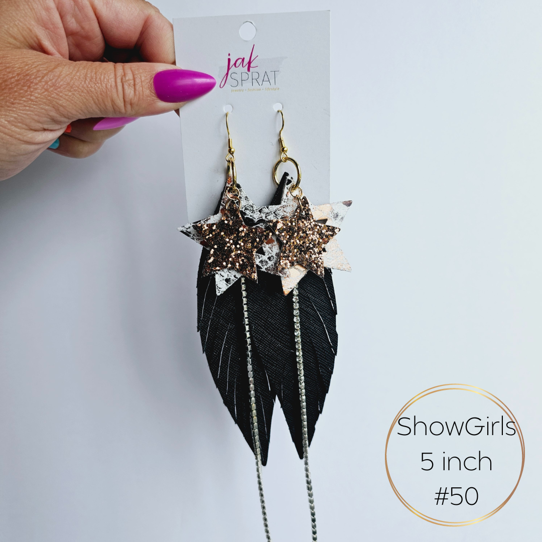 Show Girls" 5" Earrings | Jak Sprat