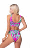 Pink Tropical Palm Ribbed Bikini Swim Set (TOP & BOTTOM) - Final Sale