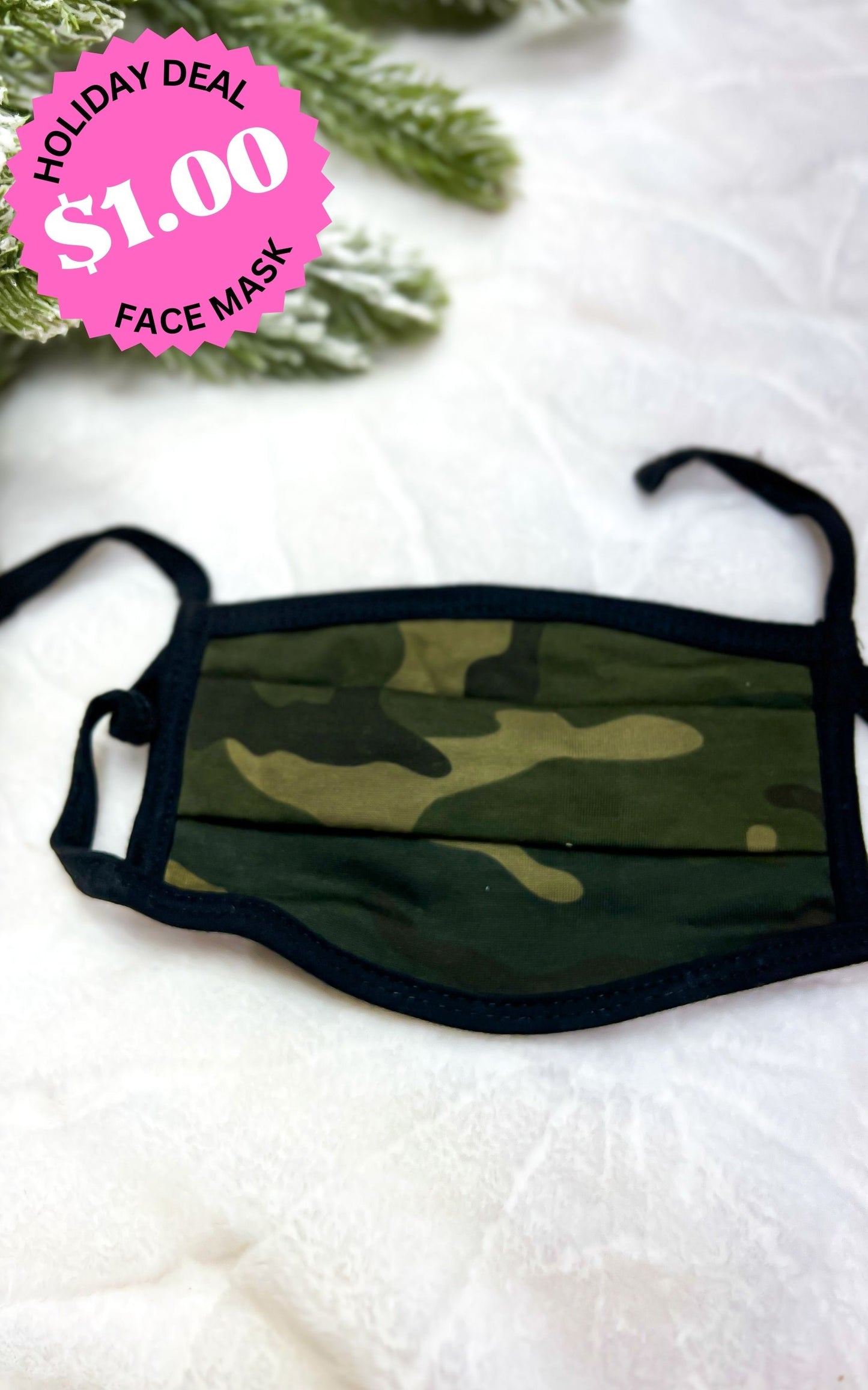 Camo Plaid Reusable Adjustable Face Mask