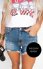 High Rise Distressed Denim Shorts | RISEN