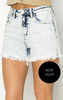 High Rise Tummy Control Side Slit Denim Shorts | RISEN **30A JANUARY PREORDER