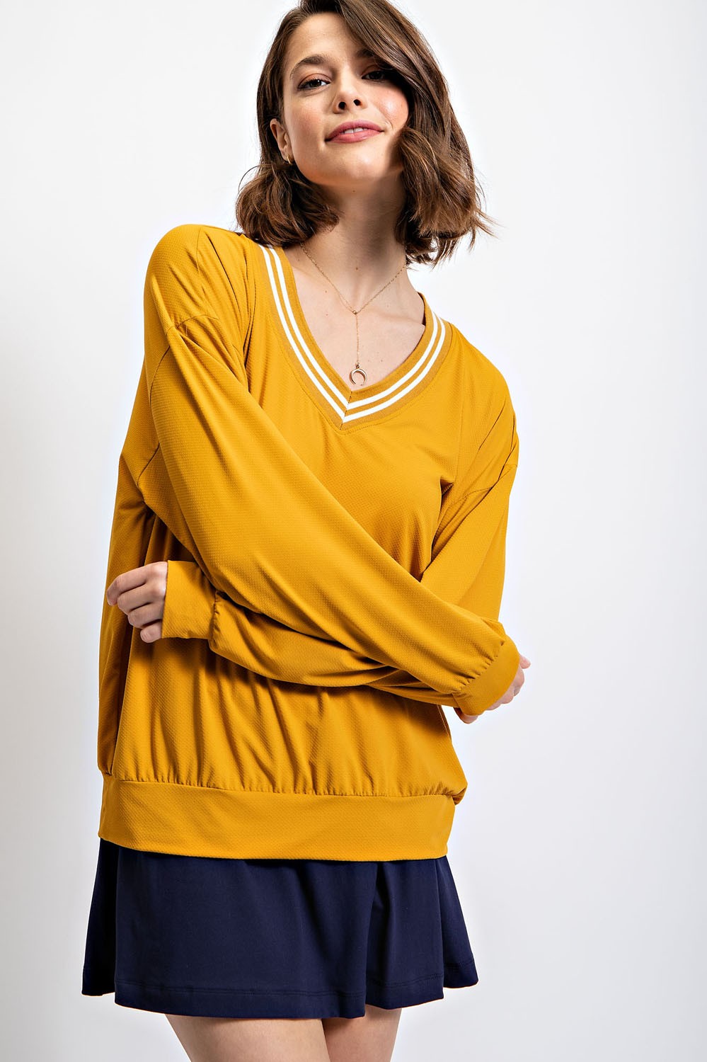 Quick Dry V-neck Long Sleeve Sweatshirt | RAE MODE