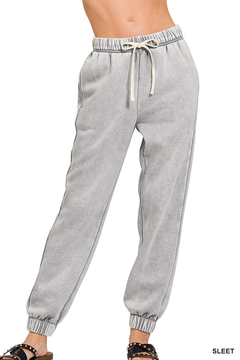 Crisp Morning Fleece Joggers | ZENANA