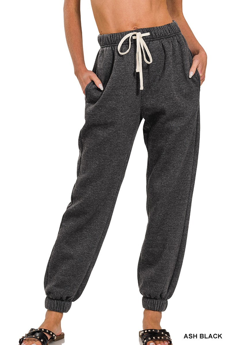 Crisp Morning Fleece Joggers | ZENANA* - Final Sale