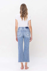 The Stella High Rise Dad Cropped Denim Jeans | Vervet - Final Sale