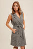 CHECK PRINT BELTED LONG VEST OR WEAR AS DRESS | Hem & Thread