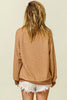 Cappuccino Knit w/ Brushed Rib Mock Neck Top