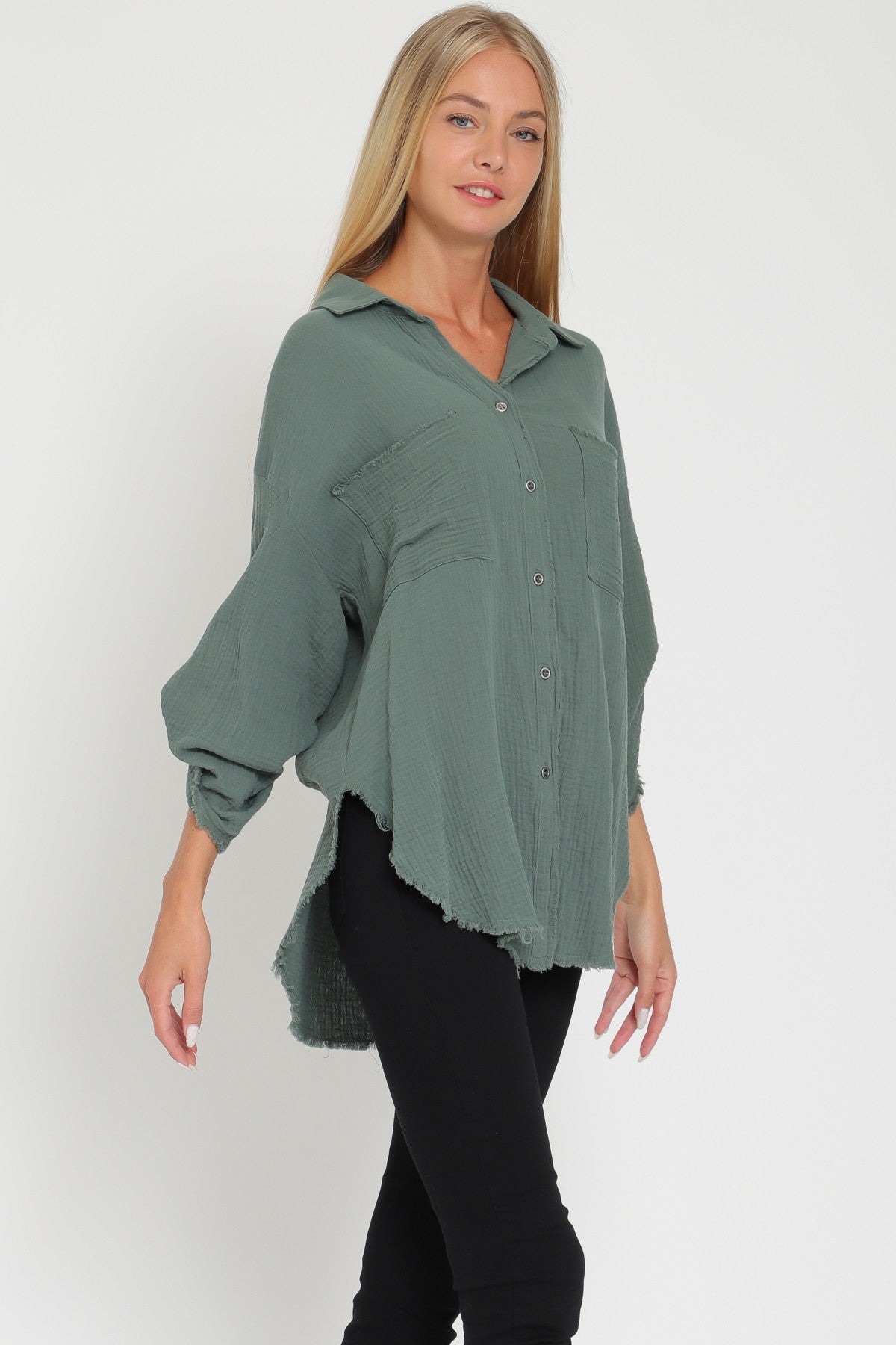 Roll Up Sleeve Oversized Shirt