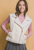 Faux Leather Sherpa Trim Vest