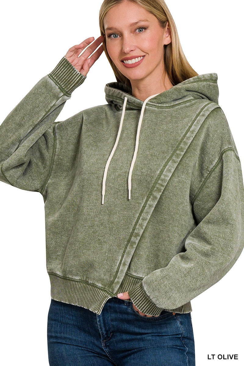 Everything I Wanted Asymmetrical Fleece Hoodie - Final Sale