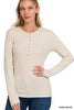 Sand Beige Ribbed Long Sleeve Top