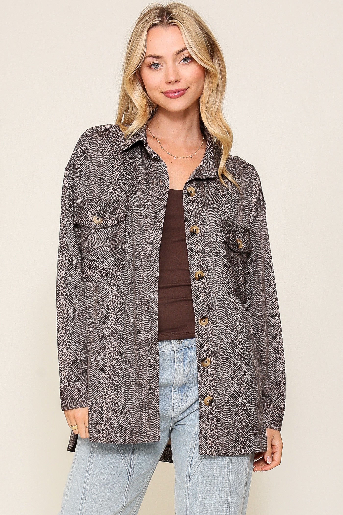 Snake Print Oversized Jacket**DEAL- COUPON EXCLUDED