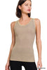 Washed Ribbed Scoop Neck Tank Top | ZENANA *DEAL