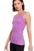 Washed Ribbed Scoop Neck Tank Top | ZENANA *DEAL
