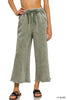 Acid Wash Fleece Palazzo Sweatpants