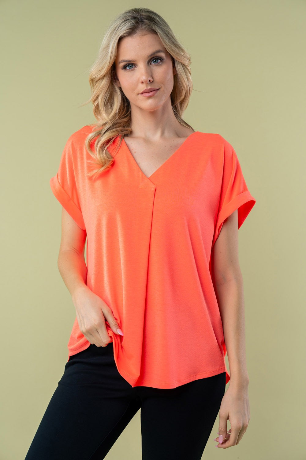 Half Sleeve Solid Knit Top - Final Sale