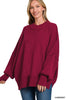 The Monica Side Slit Oversized Sweater (17 COLORS) | ZENANA *LA LIVE PREORDER