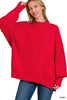 The Monica Side Slit Oversized Sweater (17 COLORS) | ZENANA *LA LIVE PREORDER