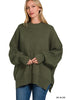 The Monica Side Slit Oversized Sweater (17 COLORS) | ZENANA *LA LIVE PREORDER