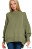 The Monica Side Slit Oversized Sweater (17 COLORS) | ZENANA *LA LIVE PREORDER