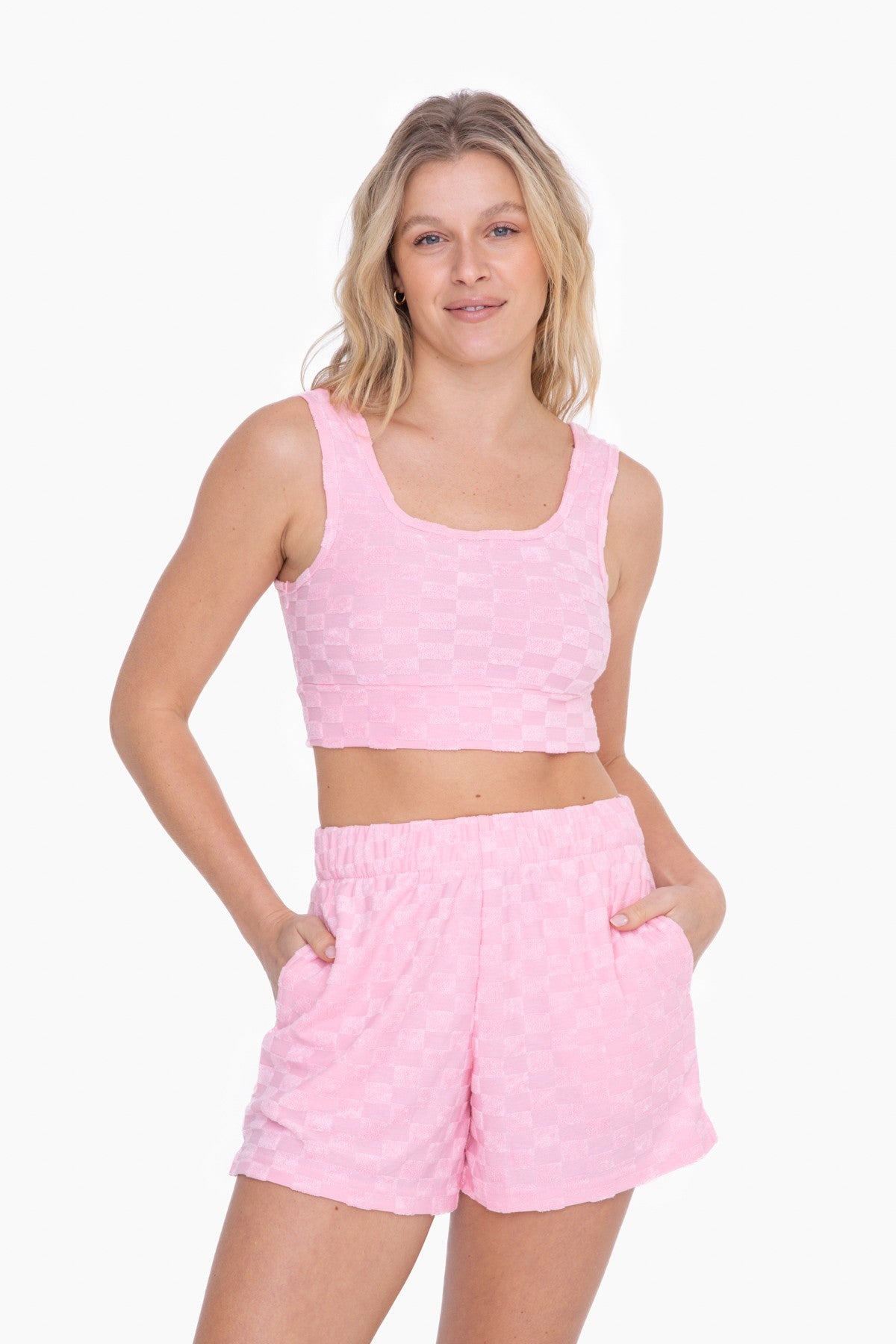 Pink Checkered Terry 3-Piece Set | MONO B