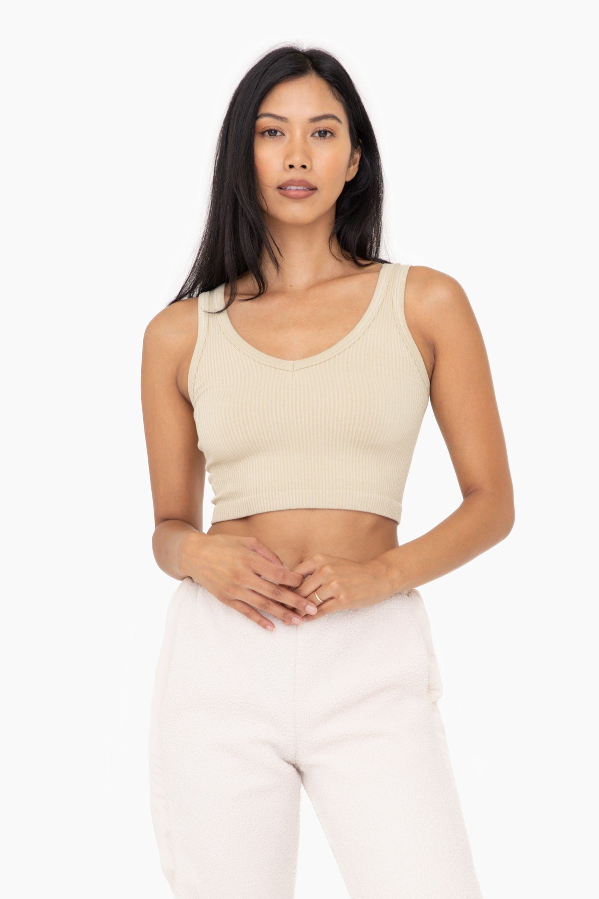 Mono B Ribbed Seamless Cropped Tank Top - Part 2 - Final Sale