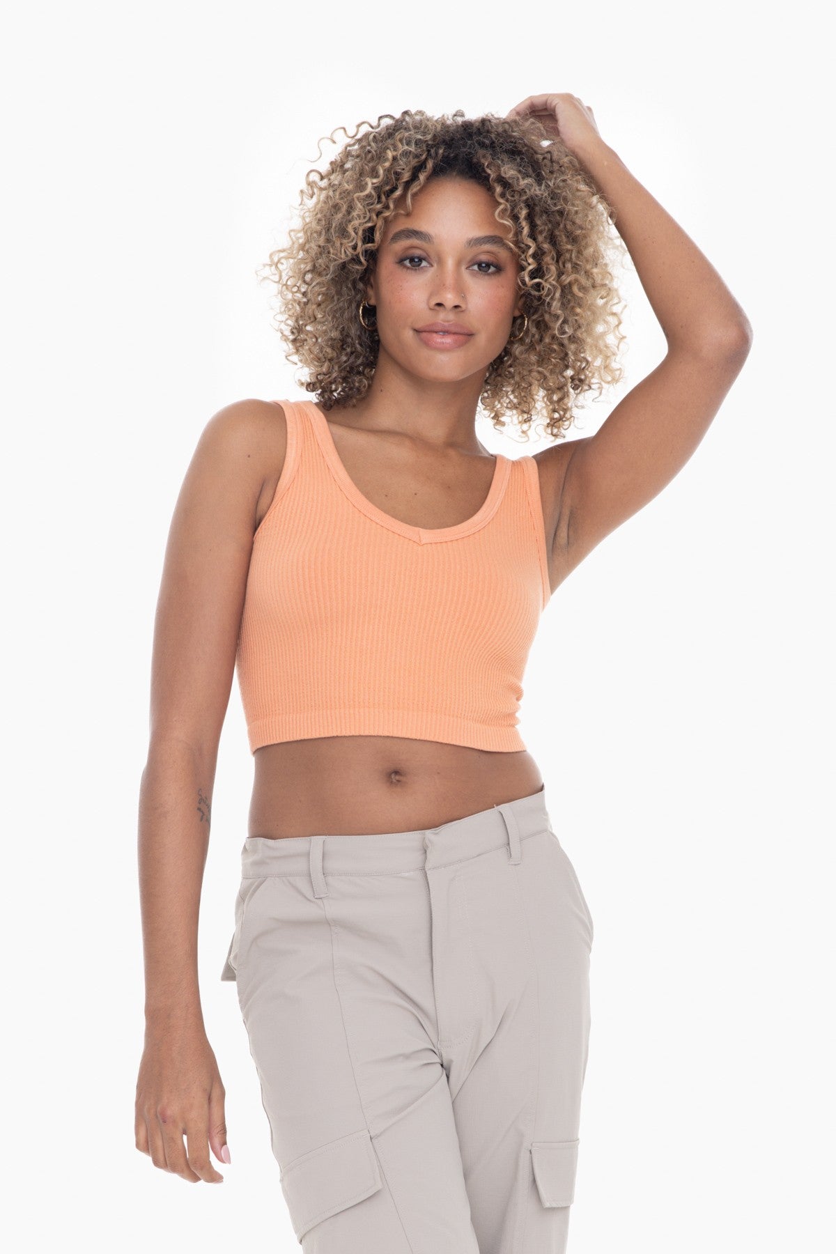 Mono B Ribbed Seamless Cropped Tank Top - Part 2 - Final Sale