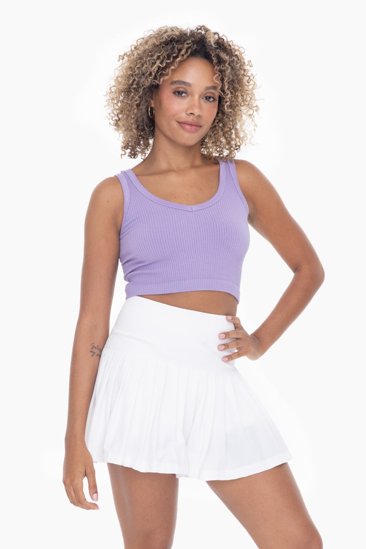 Mono B Ribbed Seamless Cropped Tank Top - Part 2 - Final Sale