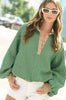 Oversized Two-Tone Textured Long Sleeve Top | LA MIEL *LA LIVE PREORDER