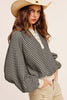 Oversized Two-Tone Textured Long Sleeve Top | LA MIEL *LA LIVE PREORDER