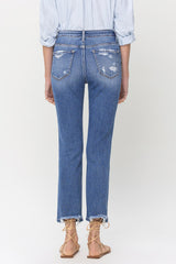The Emma High Rise Slim Straight Denim Jeans | Vervet