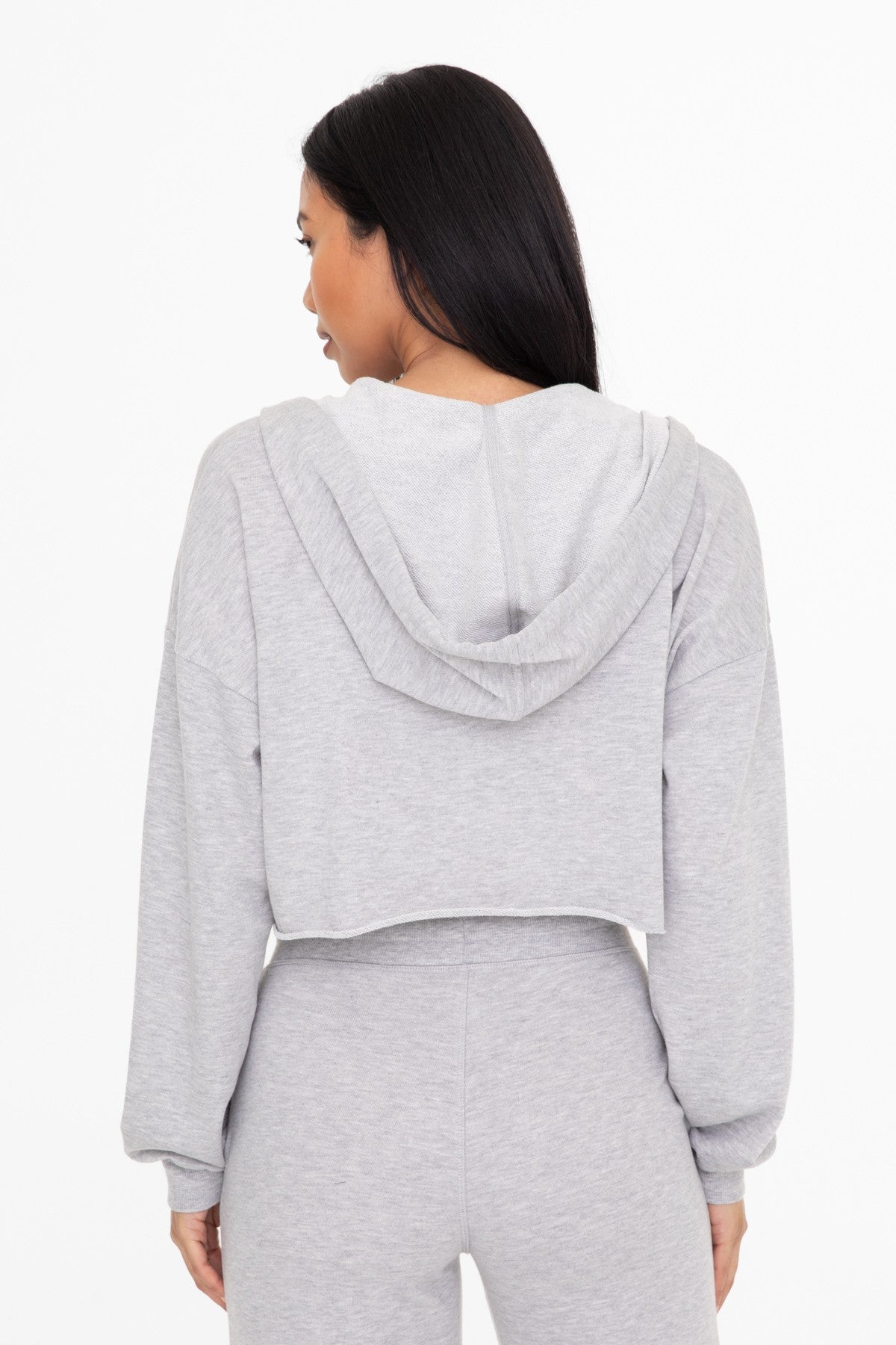 Crop Hoodie Zip-Up French Terry Jacket | MONO B