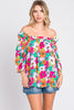 Multi Floral Off-Shoulder Blouse - Final Sale