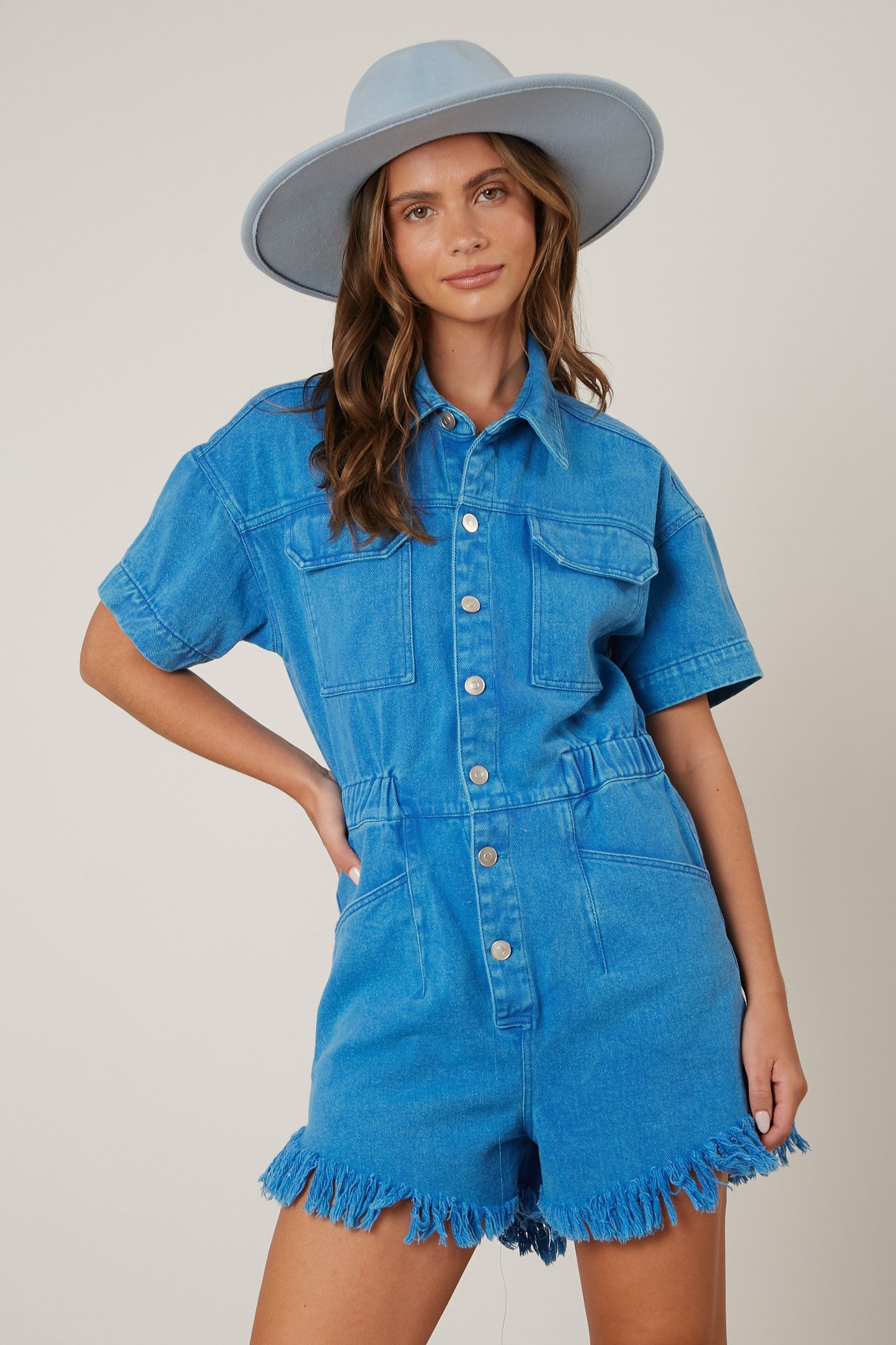 Rodeo Girl Washed Denim Romper