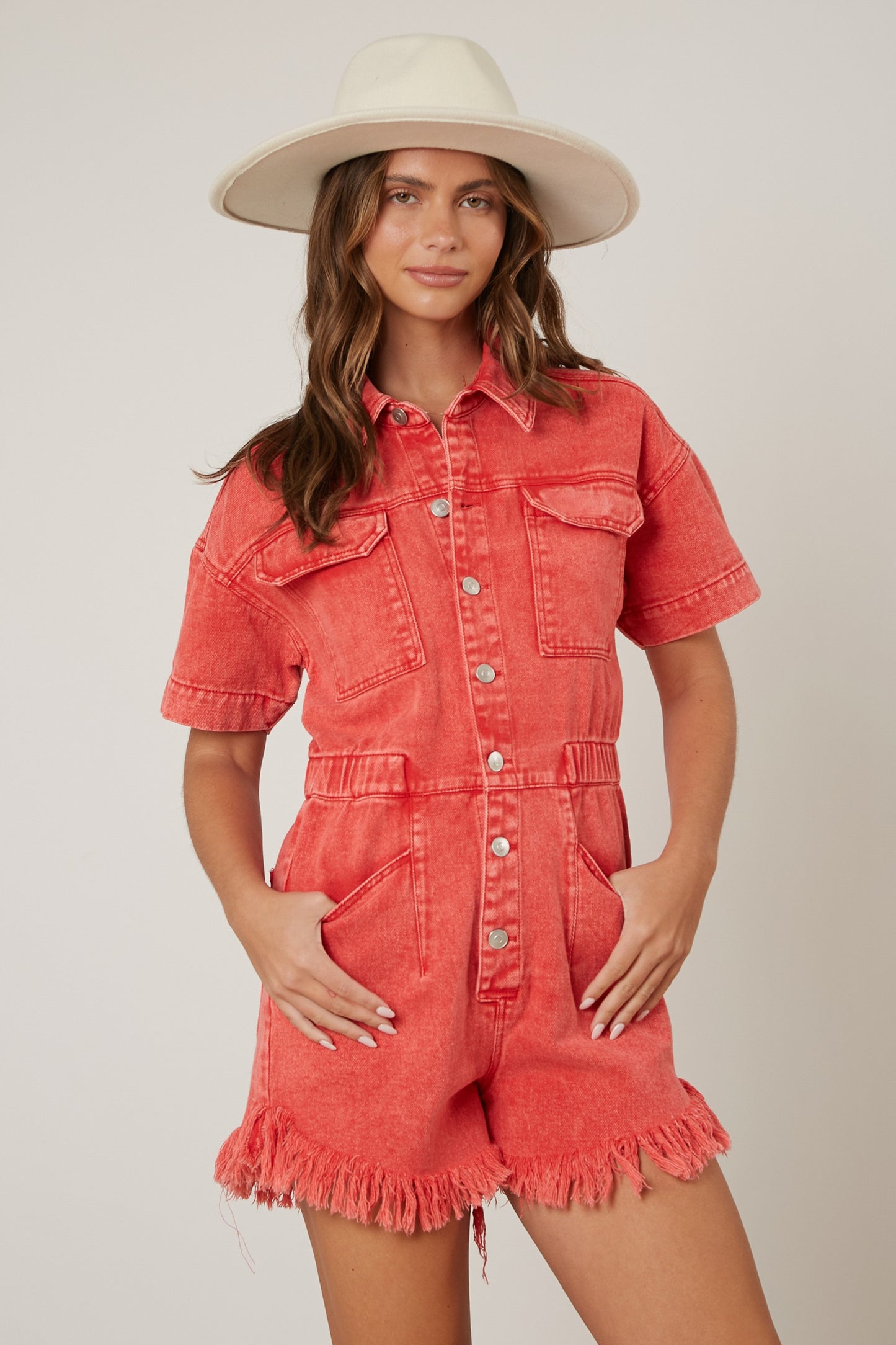 Rodeo Girl Washed Denim Romper