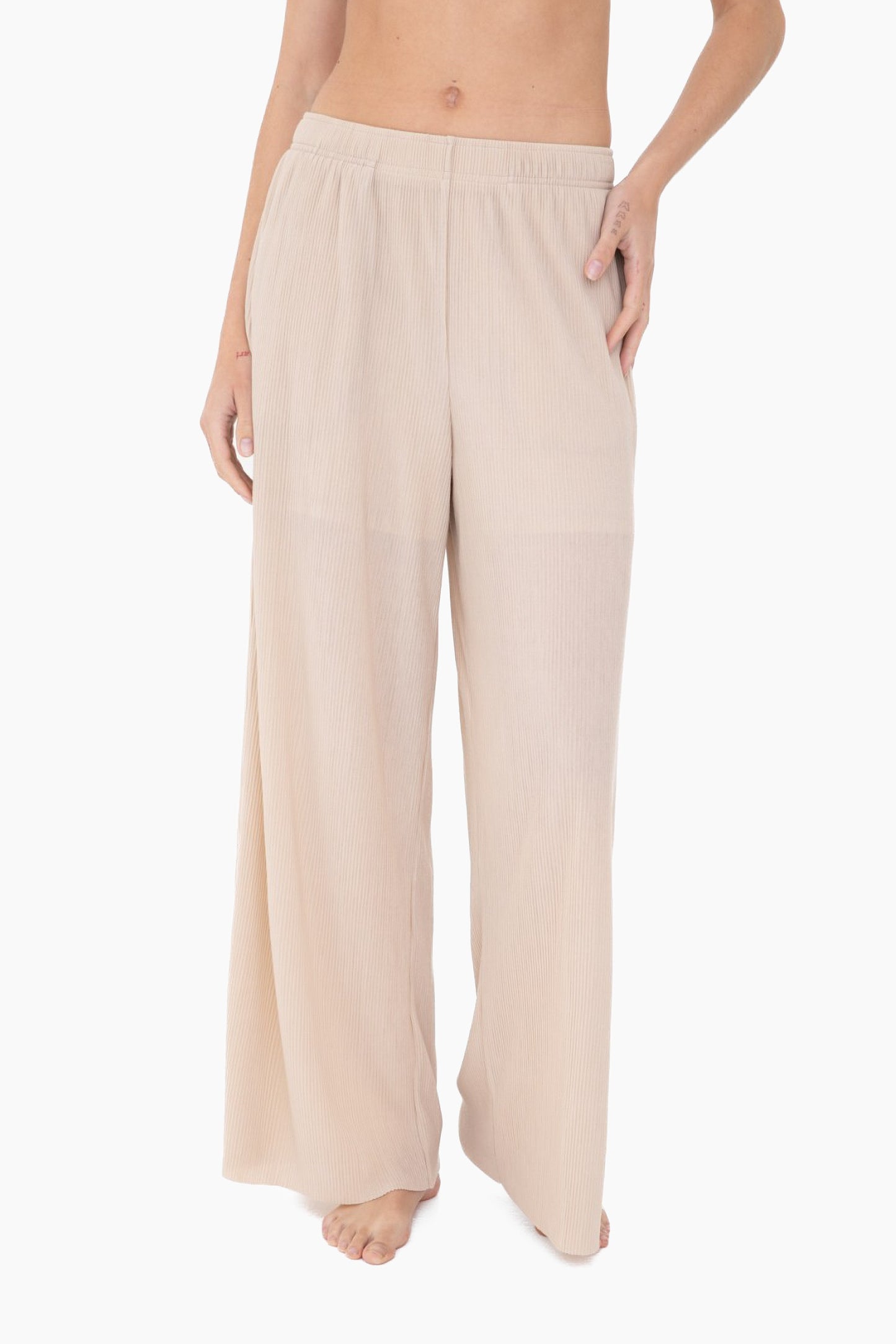 Micro Pleated Wide Leg Pant | Mono B