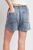 Taking Us Back Stone Washed Denim Shorts - Final Sale